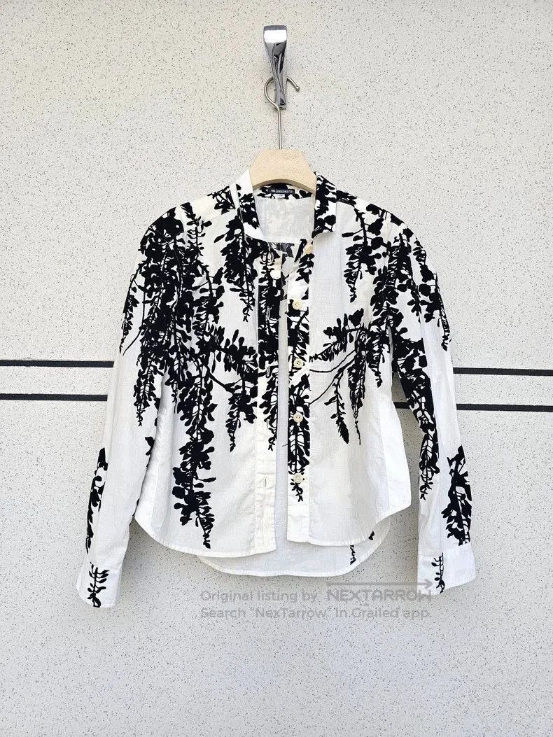 Ann Demeulemeester ann demeulemeester women's shirt with floral design . Size US M / EU 48-50 / 2 - 5 Thumbnail