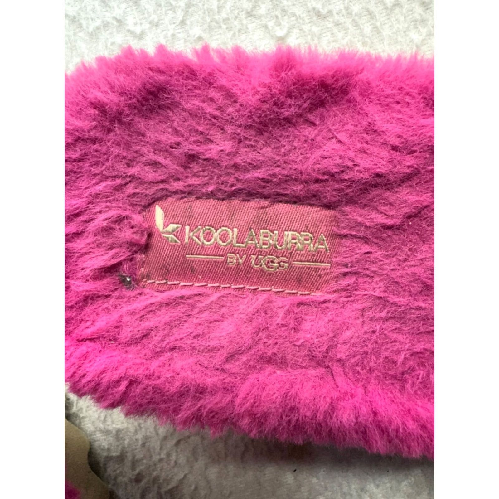 Vintage Koolaburra By UGG Pink Fluffy Slippers With Elastic Strap & Platform Sole Slipper Womens 10 Pink Platform Slipper Womens Size US 10 / IT 40 - 7 Thumbnail