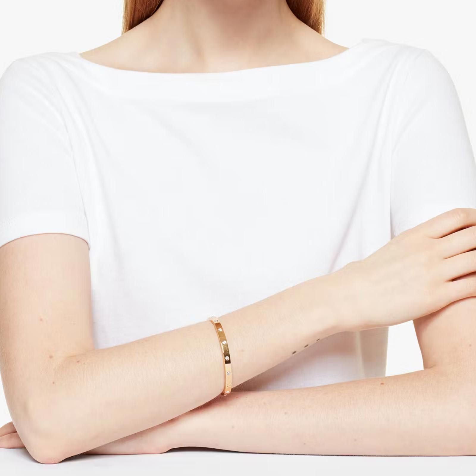 Other kate spade new york Set in Stone Hinged Bangle – Gold-Tone Size ONE SIZE - 5 Thumbnail