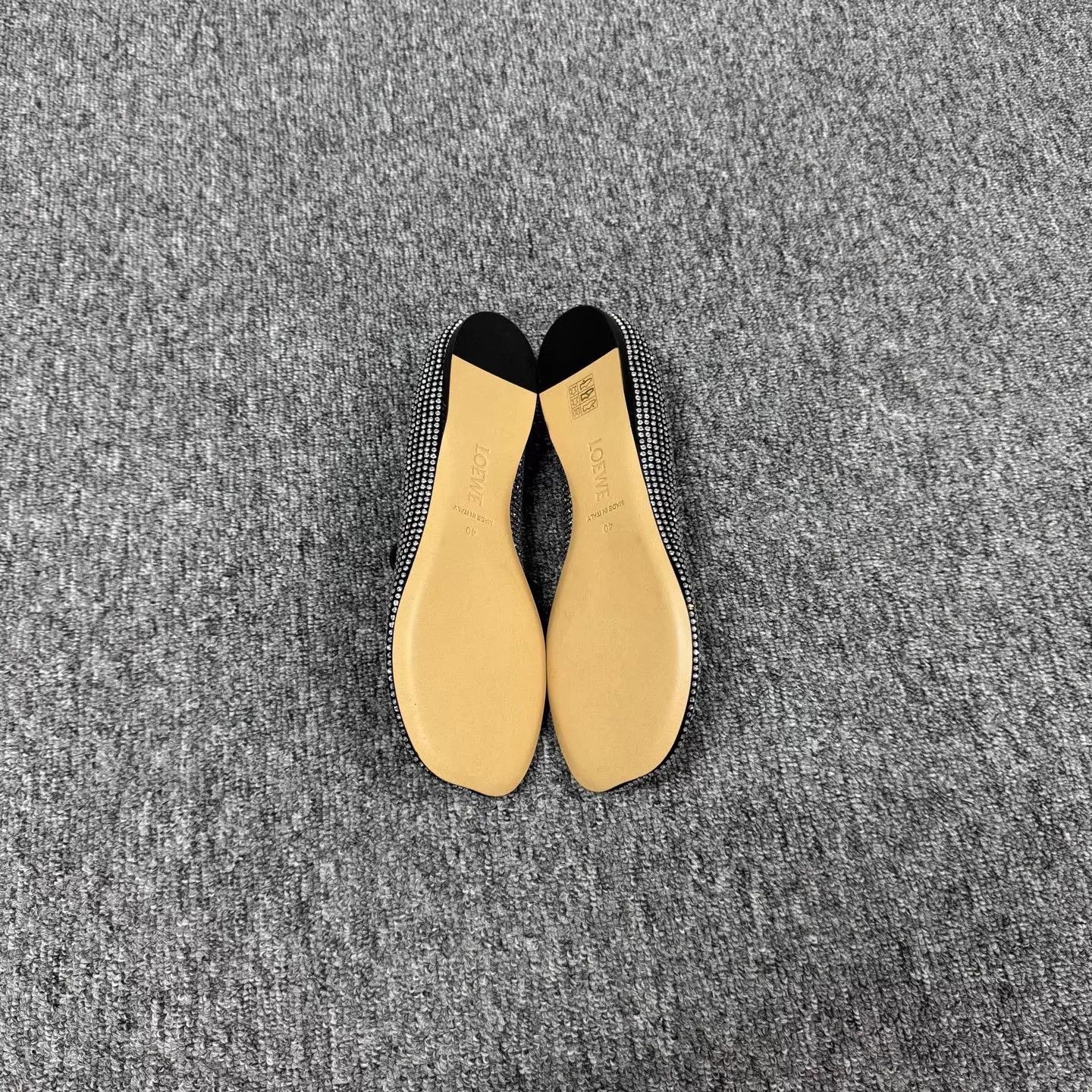 Loewe Loewe Gray Lambskin Paved Crystal Flats 40 EU New Size US 9.5 / IT 39.5 - 5 Thumbnail