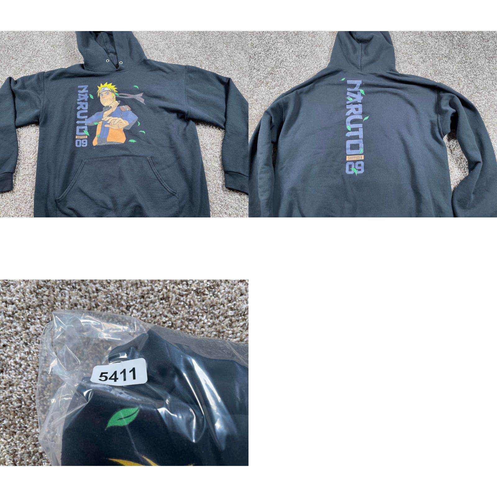 Doublet Naruto Shippuden Hoodie Adult Large Black Graphic Print Sweatshirt Anime Crew Neck Pullover Cotton Blend Men’s 90s Retro Graphic Size US L / EU 52-54 / 3 - 9 Thumbnail