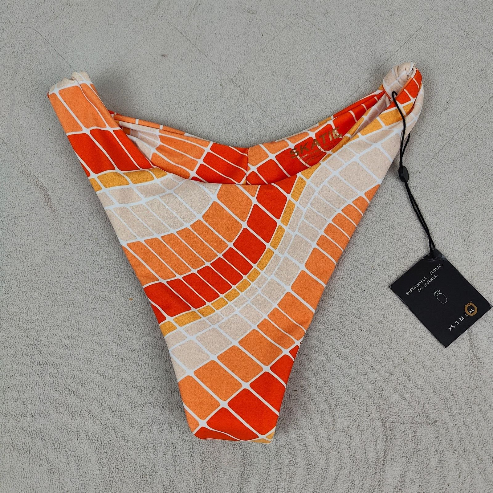 Other Skatie Suzanne Swim Bottoms Womens XL NWT Orange Wave Print Size ONE SIZE - 1 Thumbnail