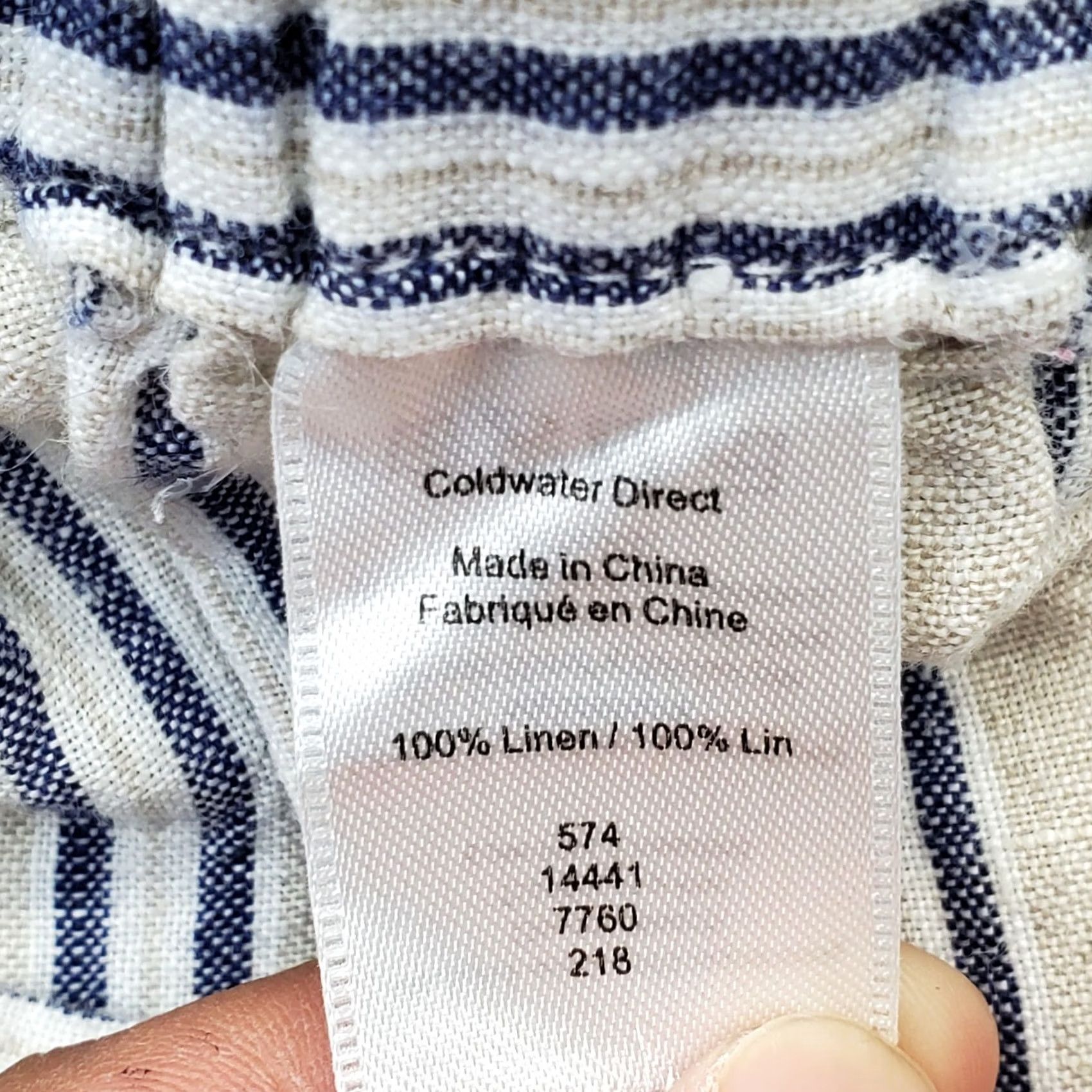 Coldwater Creek Coldwater Creek Womens XL Multicolor Striped Linen Drawstring Trouser Pants Size 40" / US 18 - 7 Thumbnail