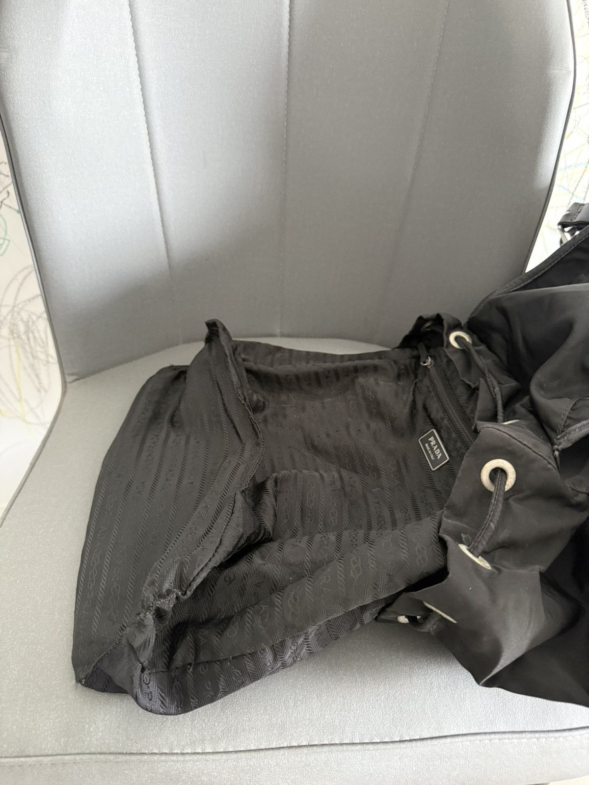 Prada Vintage Prada Black Leather Large Backpack Size ONE SIZE - 15 Thumbnail