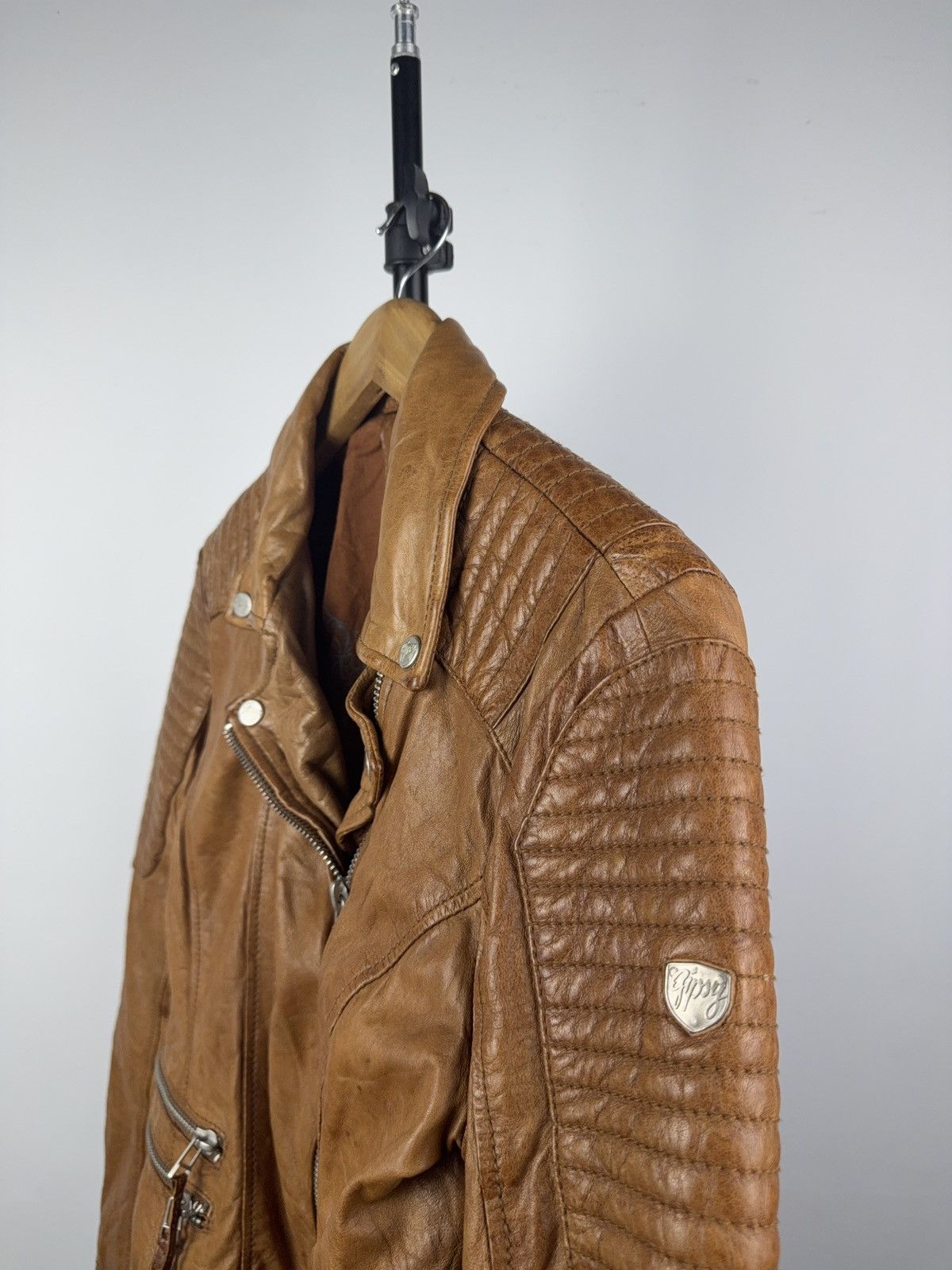 Gypsy Avant Garde 00s Y2K Gipsy Leather Moto Racing Jacket Brown L Size L / US 10 / IT 46 - 5 Thumbnail