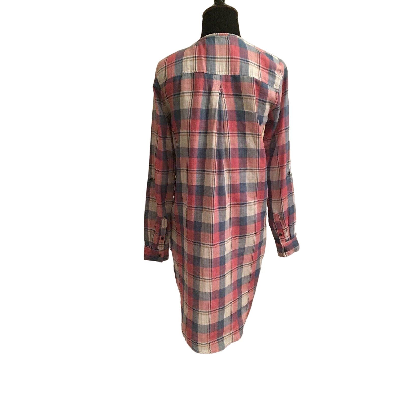 Anthropologie HOLDING HORSES Pink Plaid Long Sleeves Tunic Blouse XS Size XS / US 0-2 / IT 36-38 - 2 Thumbnail