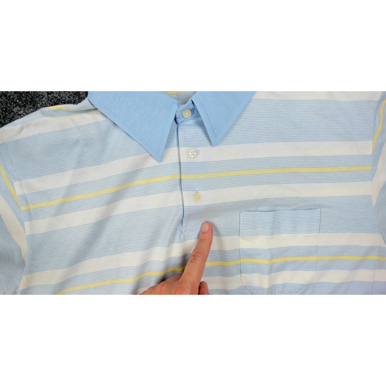 Knightsbridge Vintage Knightsbridge 80s Single Stitch Pastel Striped Polo Size US XL / EU 56 / 4 - 7 Thumbnail