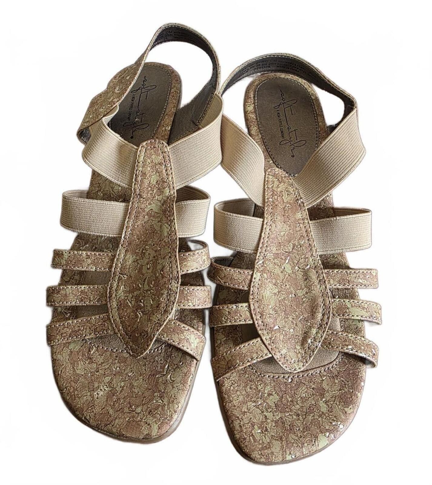 Other Soft Style Hush Puppies Womens 7.5 Beige Wedge Sandals Comfy Size US 7.5 / IT 37.5 - 3 Thumbnail
