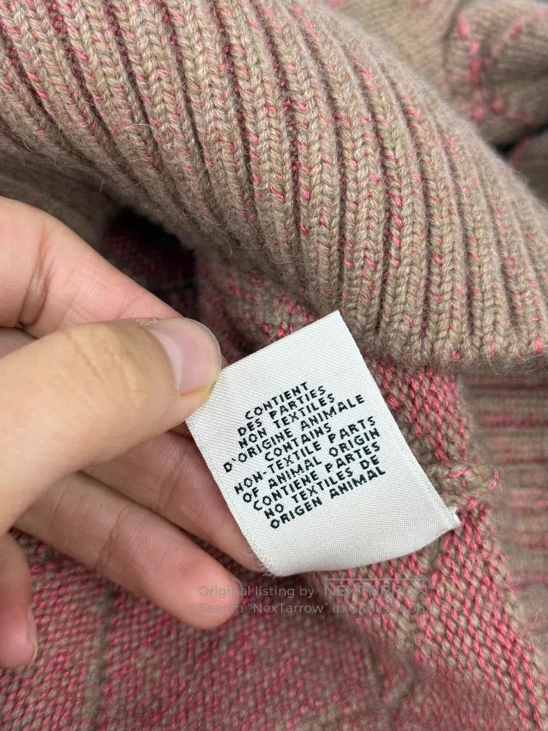 Hermes Hermes Khaki diamond pattern cashmere sweater Size XXS / US 00 / IT 34 - 6 Thumbnail