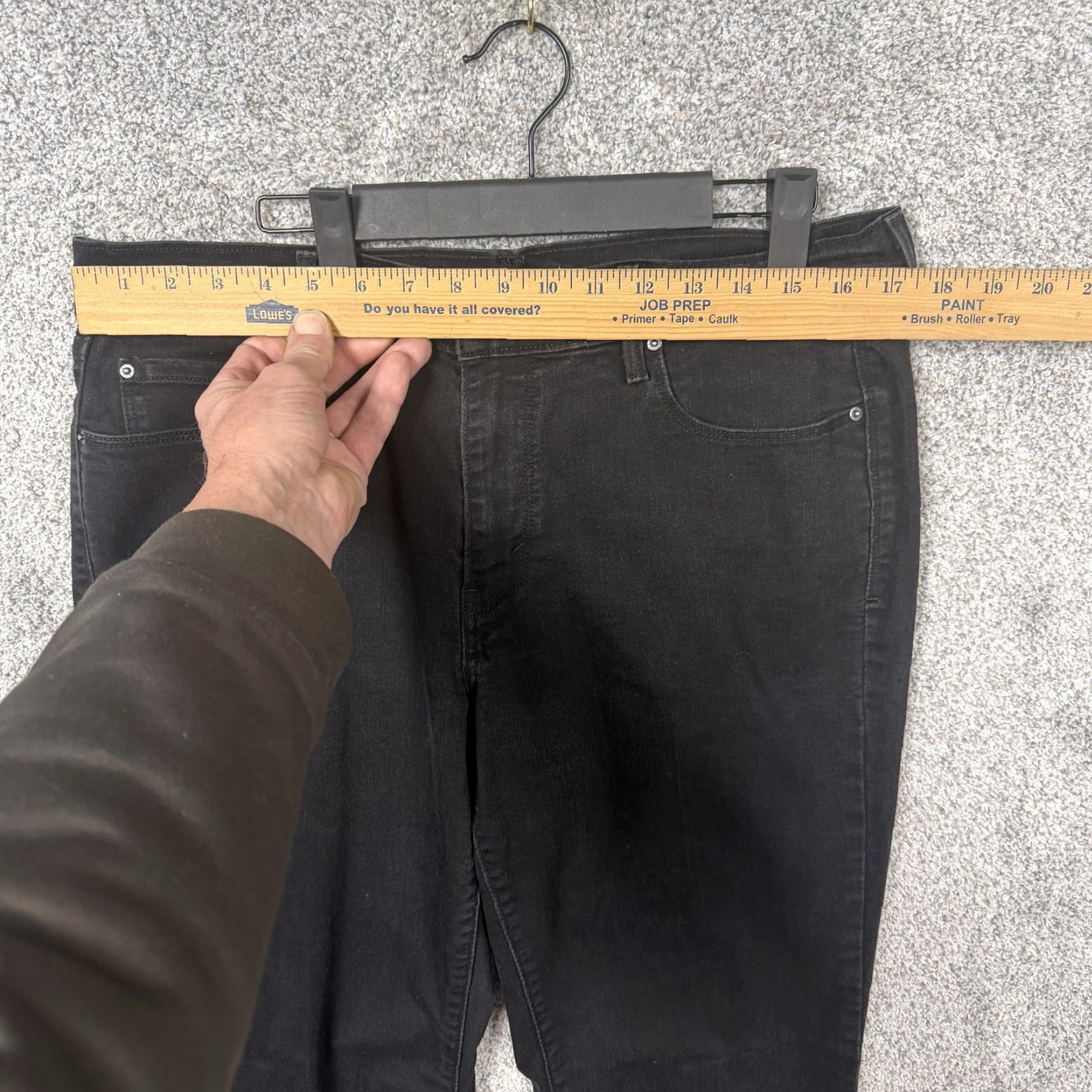 Levi's Levi's 505 Straight Jeans Womens 14 35x29 Black Dark Wash Stretch Denim Mid Rise Size 36" / US 14 / IT 50 - 2 Thumbnail