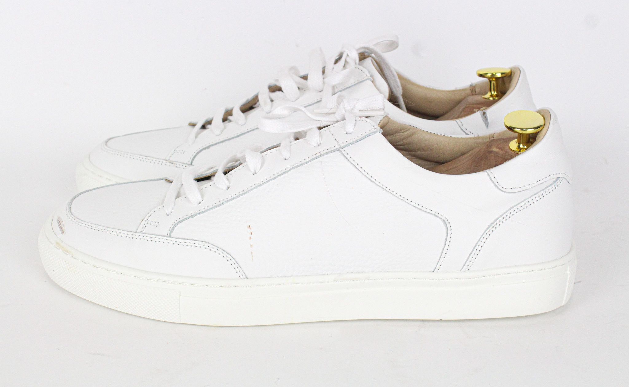 Suitsupply EU44 White Grained Leather Laced 72585 Size US 11 / EU 44 - 6 Thumbnail