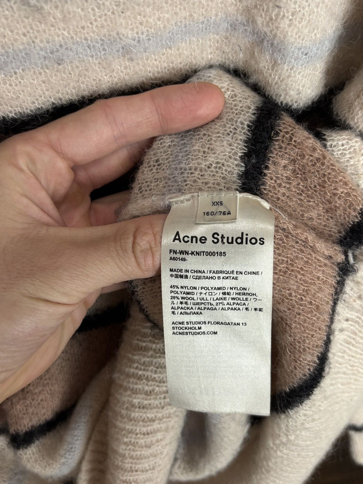 Acne Studios Acne Studios Knitted Oversized Sweater Wool Alpaca Striped Size US XXS / EU 40 - 8 Thumbnail
