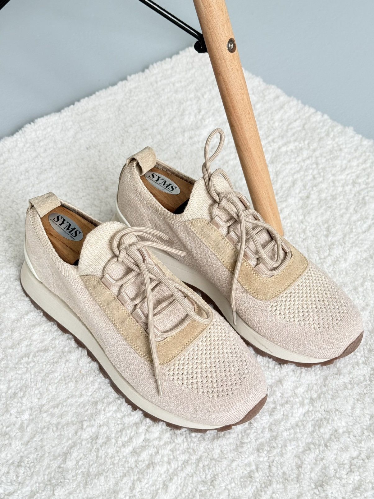 Brunello Cucinelli Brunello Cucinelli Men's Melange Knit Runner Beige Sneakers Size US 9 / EU 42 - 2 Thumbnail