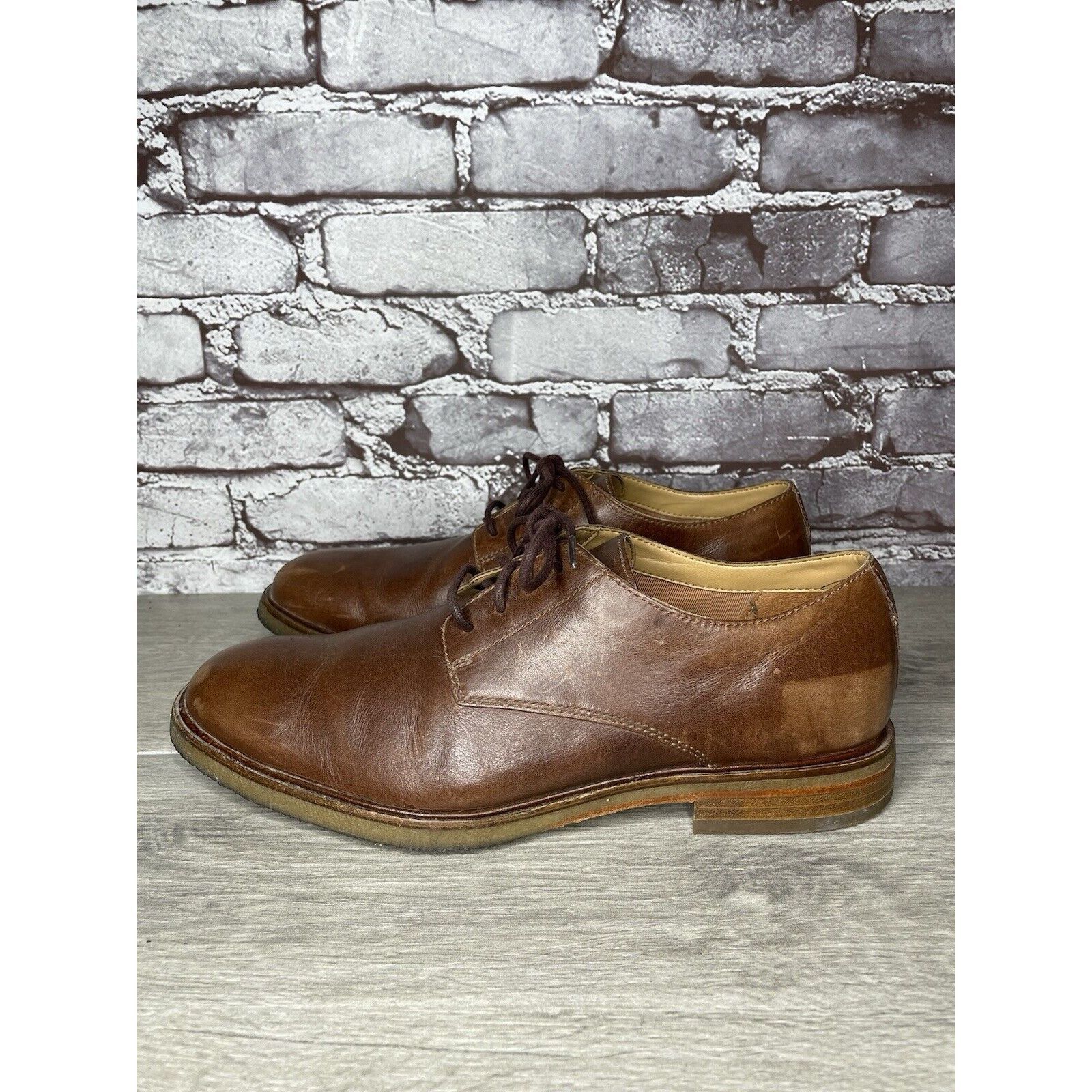 Clarks Clarks Brown Leather Oxfords Lace Up Gum Soles Shoes Men Sz Size US 9.5 / EU 42-43 - 15 Thumbnail