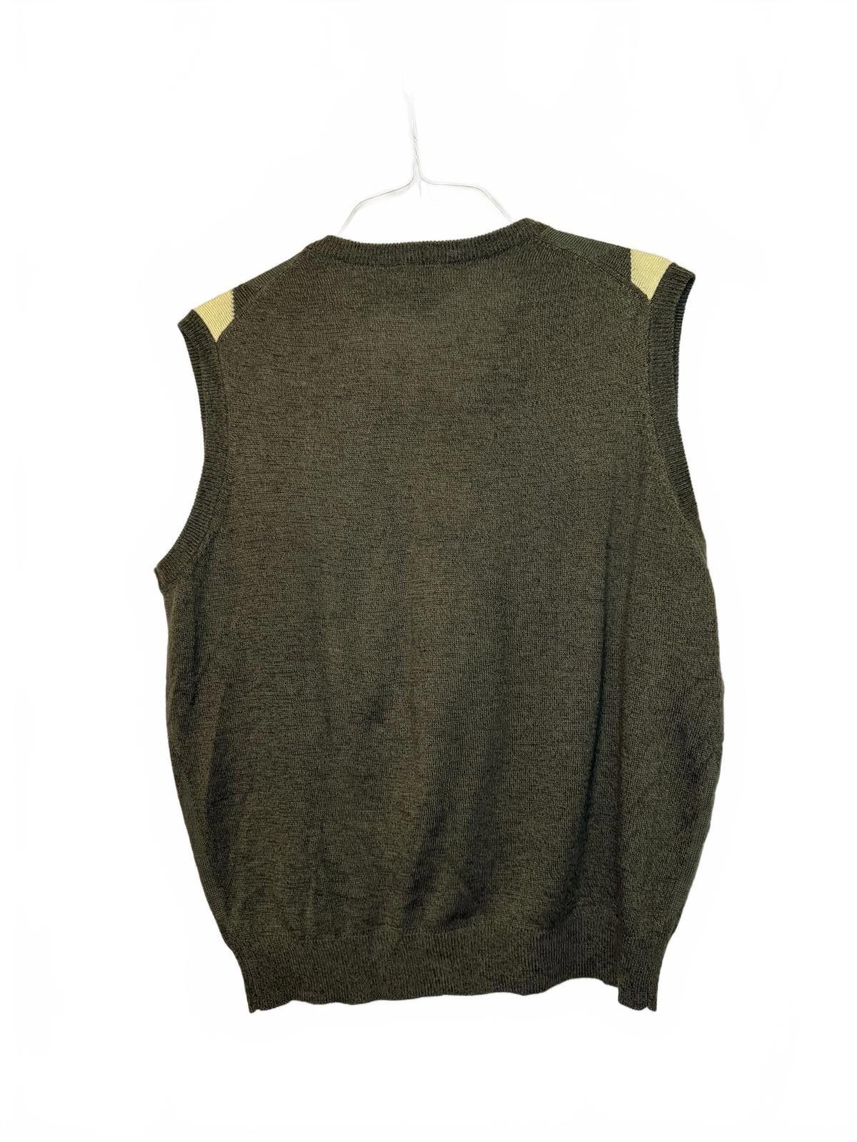 Other Men Preppy Argyle Knit Sweater Vest - Olive Green Size 42R - 2 Thumbnail