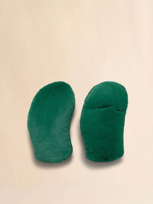 Marni o1w1db10326 Size: OS/Padded Faux Fur Mittens in Green Size ONE SIZE - 1 Thumbnail