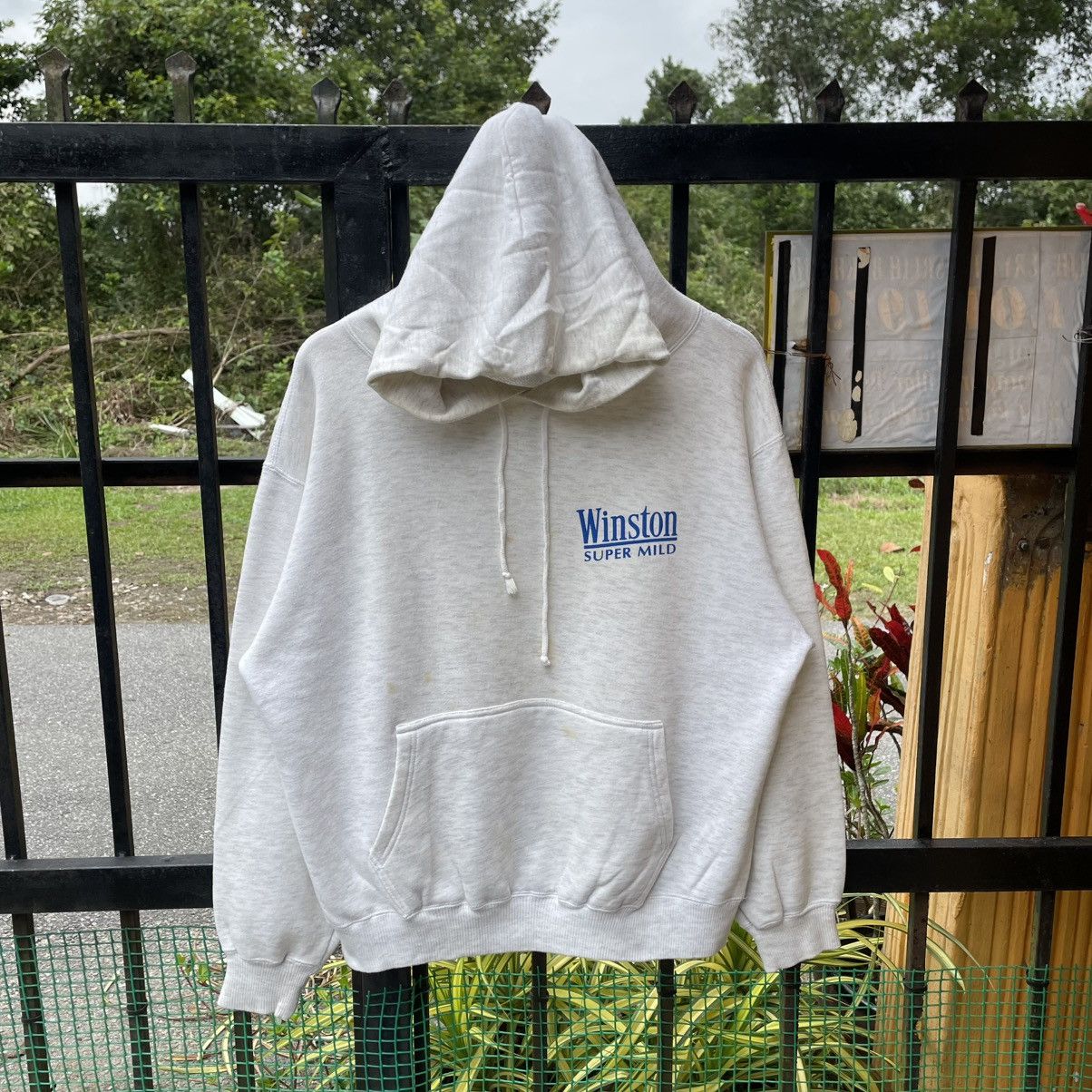 Vintage 🔥Vintage 90s Winston Mild Big Logo Pullover Boxy Hoodie Size US M / EU 48-50 / 2 - 4 Thumbnail