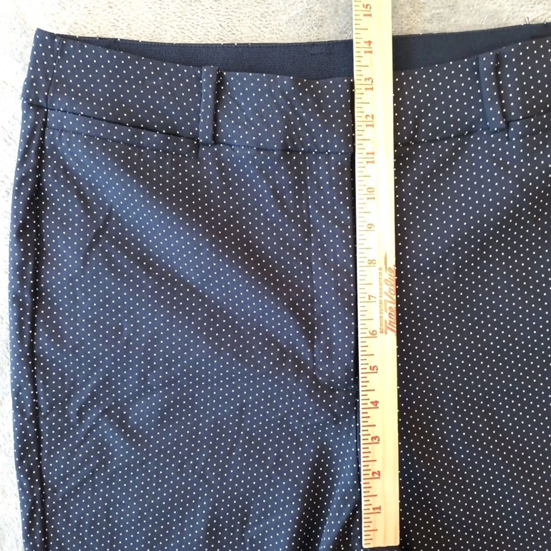 Vintage Lane Bryant Ankle Pants Womens Size 16 Blue Polka Dot 34x30.5 High Rise Dress Pant Straight Leg Size 16 Womens Regular Size 38" / US 16 / IT 52 - 4 Thumbnail
