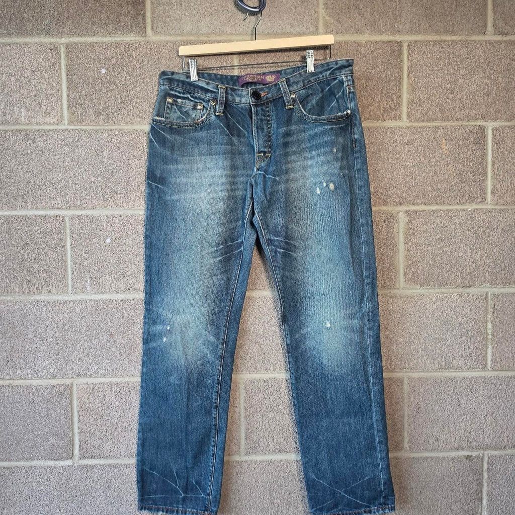 Christian Audigier Christian Audigier blue jeans with embroidered panther desig Size US 34 / EU 50 - 3 Thumbnail