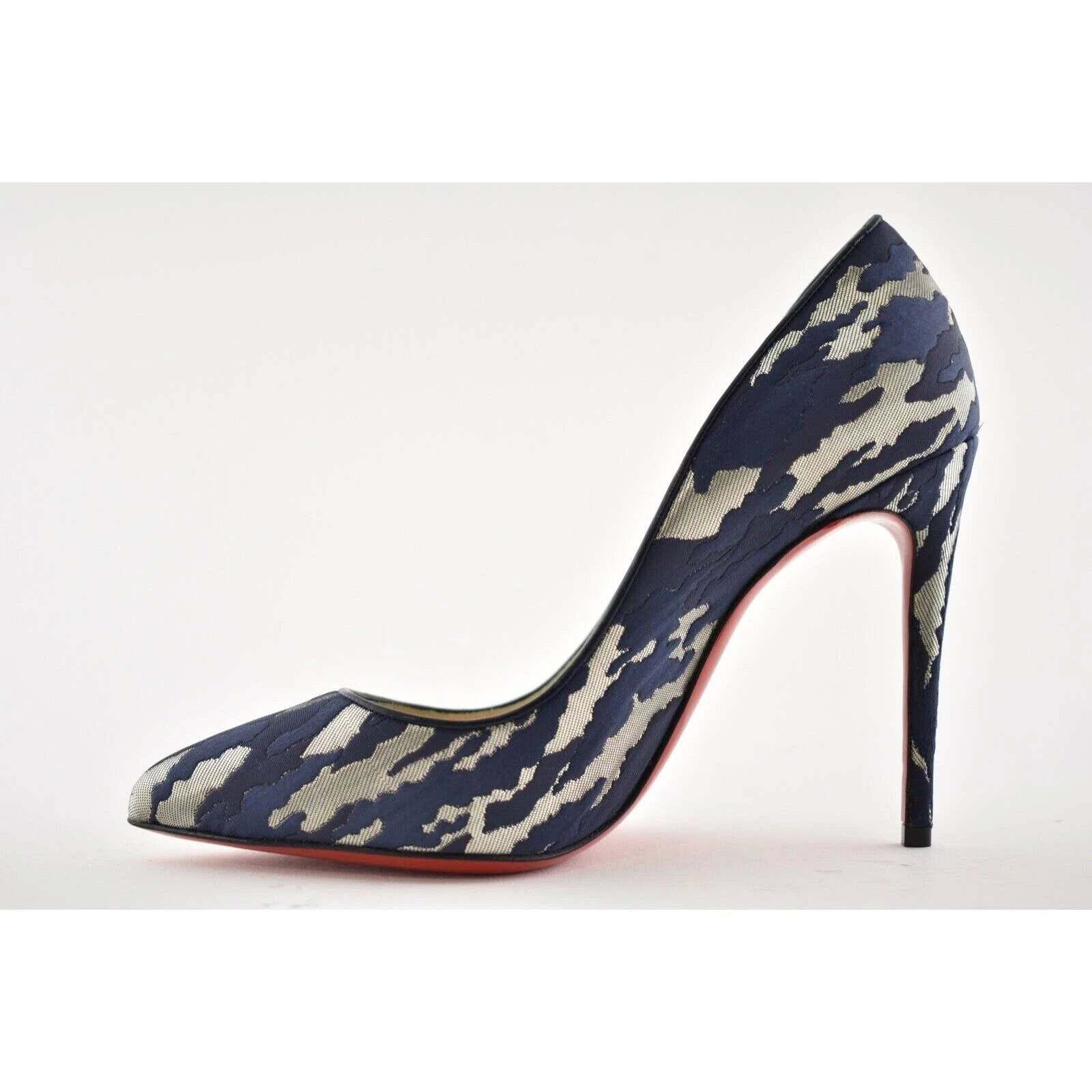 Christian Louboutin Christian Louboutin Pigalle Follies 100 Blue Camo JQ Size US 8.5 / IT 38.5 - 8 Thumbnail