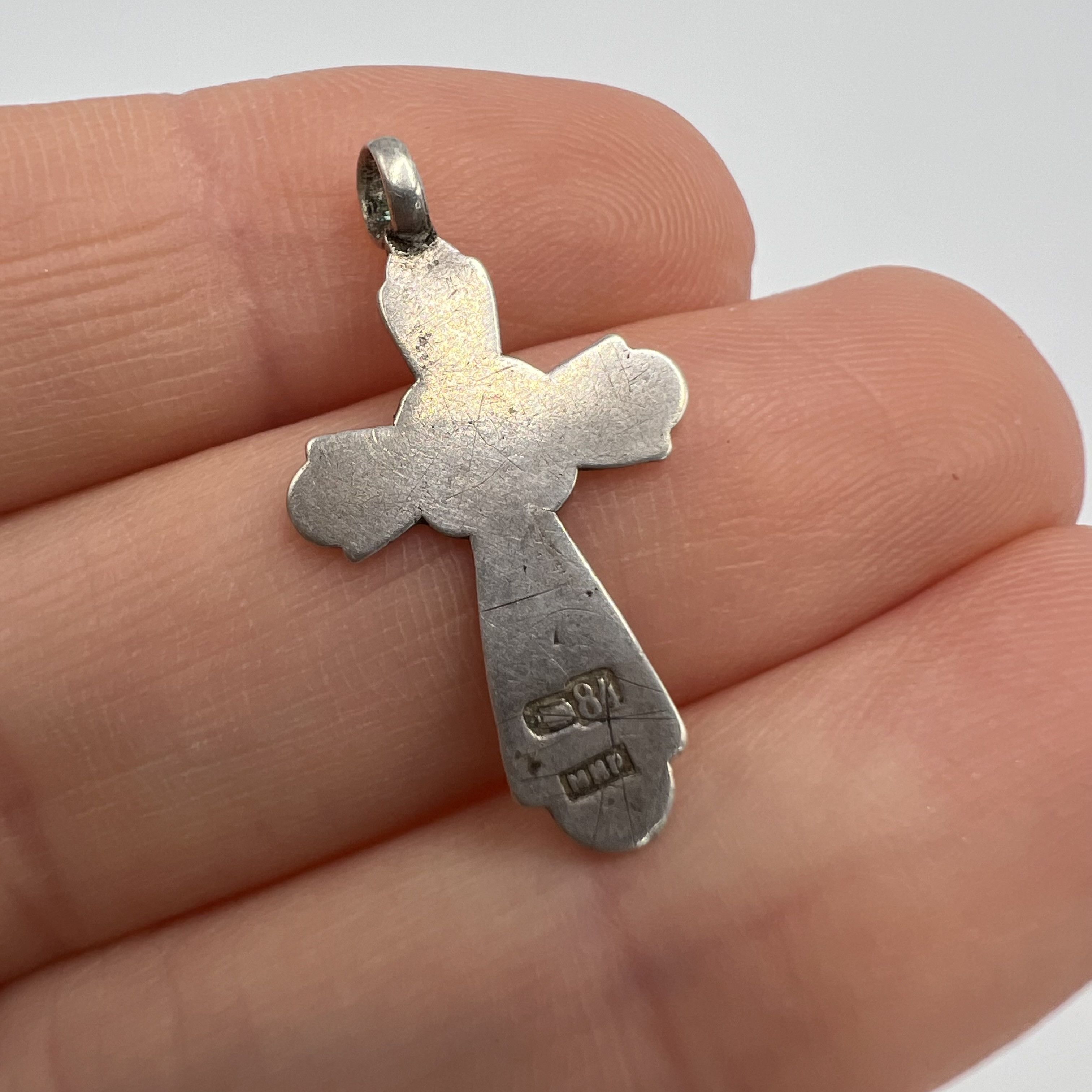 Vintage Vintage USSR Pendant Icon Cross Jewelry Antique Silver 84 Size ONE SIZE - 3 Thumbnail