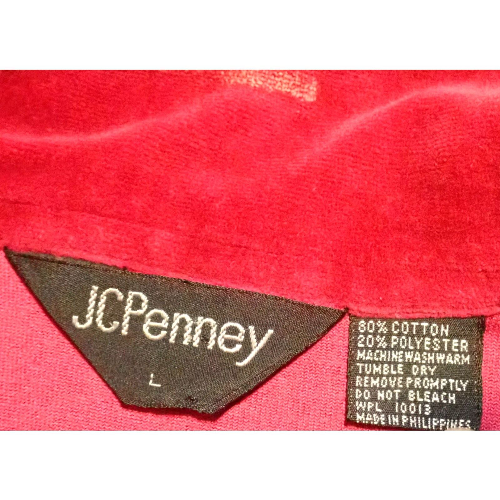 JCPenney VINTAGE JC Penney Polo Shirt Mens L Red Velour Long Sleeve Pocket Popover Shirt Burgundy RED 70s 60s Preppy Retro Rockabilly Vintage Mens L Size US L / EU 52-54 / 3 - 2 Thumbnail