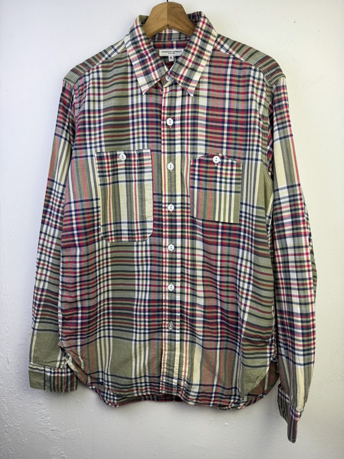 Engineered Garments Engineered Garments Madras Cotton patchwork work shirt Size US S / EU 44-46 / 1 - 3 Thumbnail