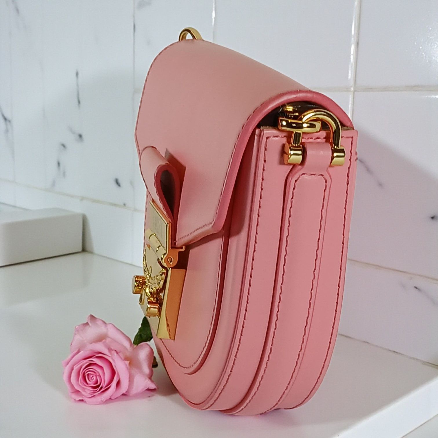 MCM MCM Patricia Mini Pink Leather Crossbody Bag - NWT Size ONE SIZE - 4 Thumbnail