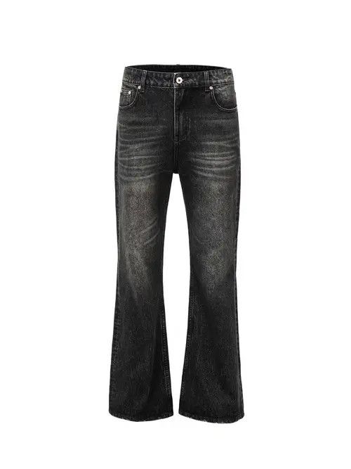 VIBE Washed and frayed micro flare distressed jeans Size US 32 / EU 48 - 4 Thumbnail