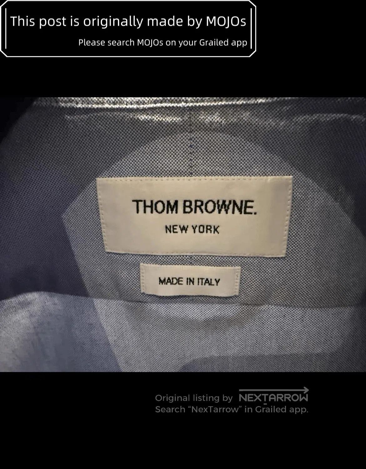 Thom Browne Sz 2 Thom Browne Front Triple Stripe Blue Oxford Shirt. Size US M / EU 48-50 / 2 - 3 Thumbnail