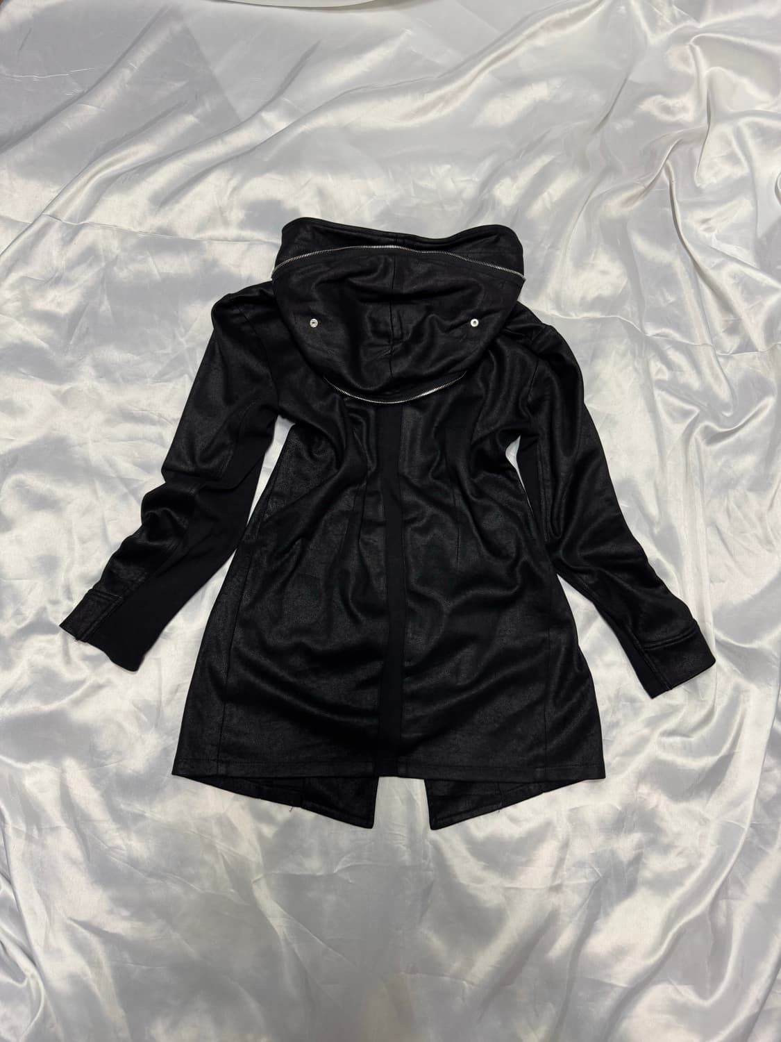 Tornado Mart Rare Johnny Wolf Asymmetrical Wax Zipper Hoodie Size US M / EU 48-50 / 2 - 2 Thumbnail