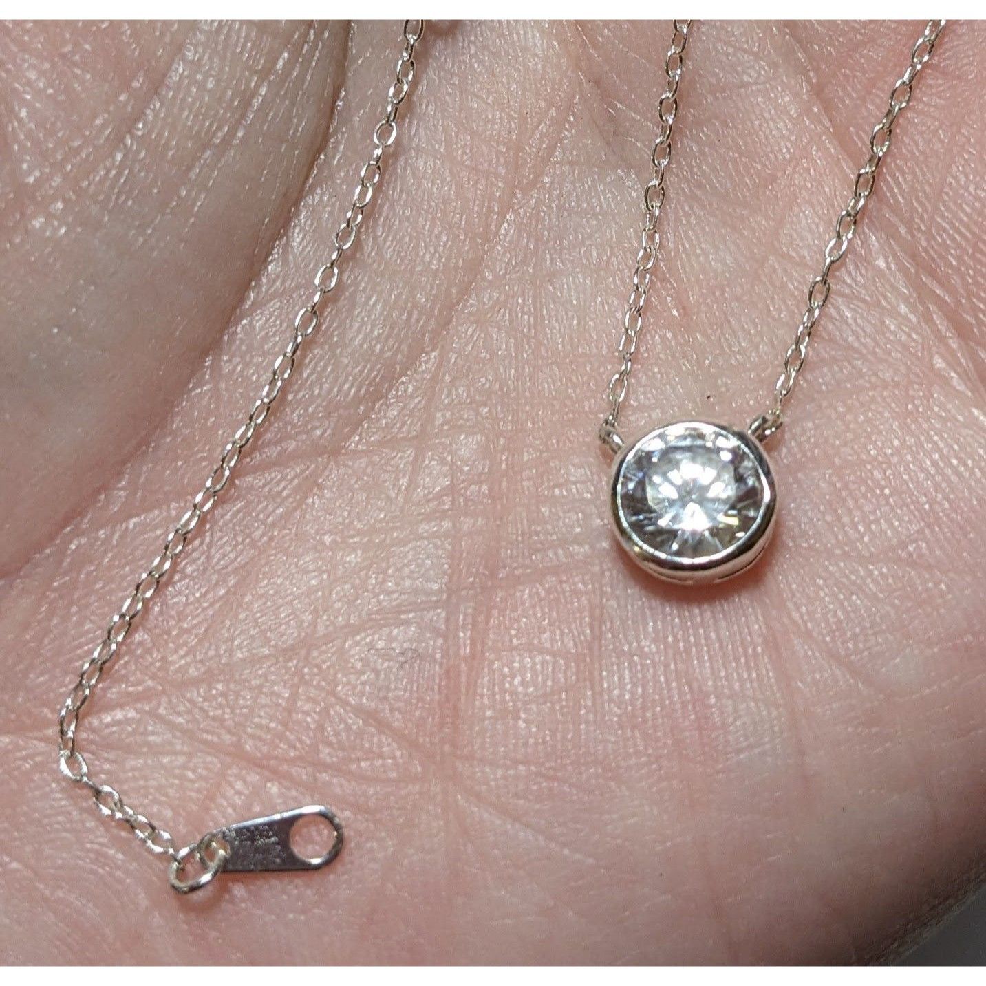 Other Minimalist Sterling Silver Gemmed Pendant Necklace Size ONE SIZE - 7 Thumbnail