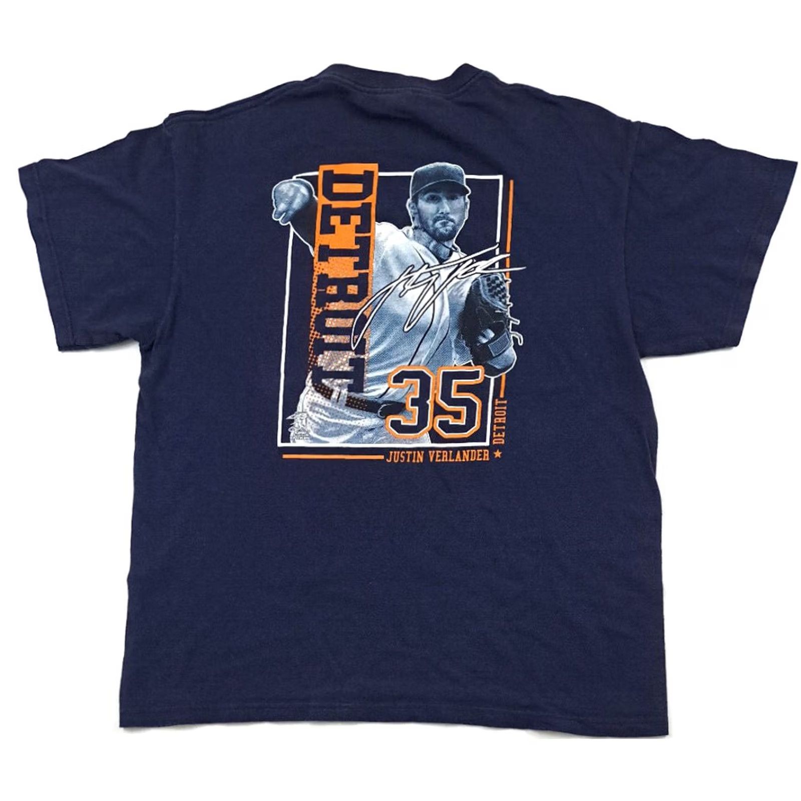 Vintage Vintage Detroit Tigers Baseball Justin Verlander Photo Shirt Large Blue Cotton Graphic Size US L / EU 52-54 / 3 - 6 Thumbnail