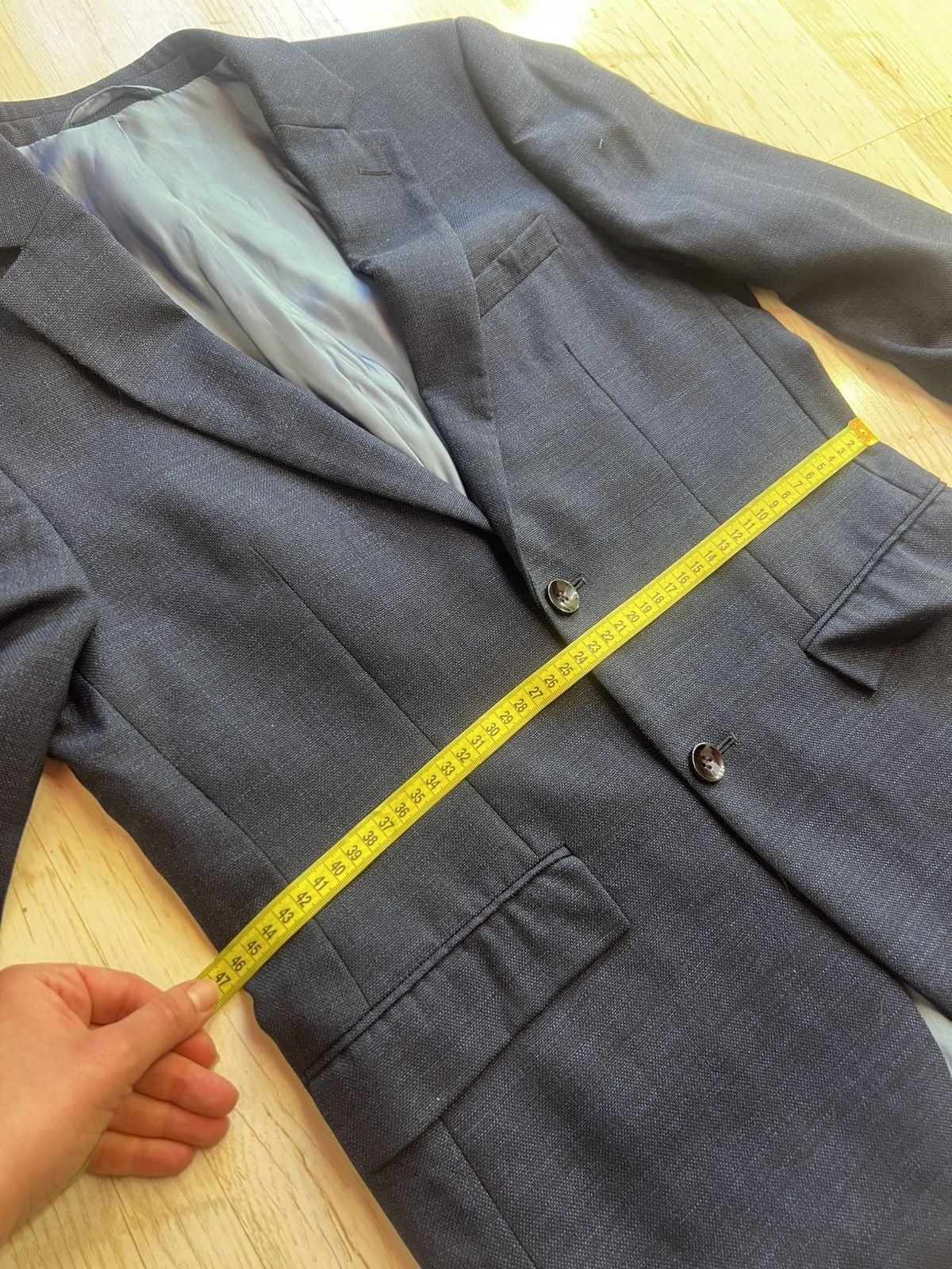 DKNY DKNY Blue Wool Blazer Size 48 Classic Tailored Size 38S - 11 Thumbnail