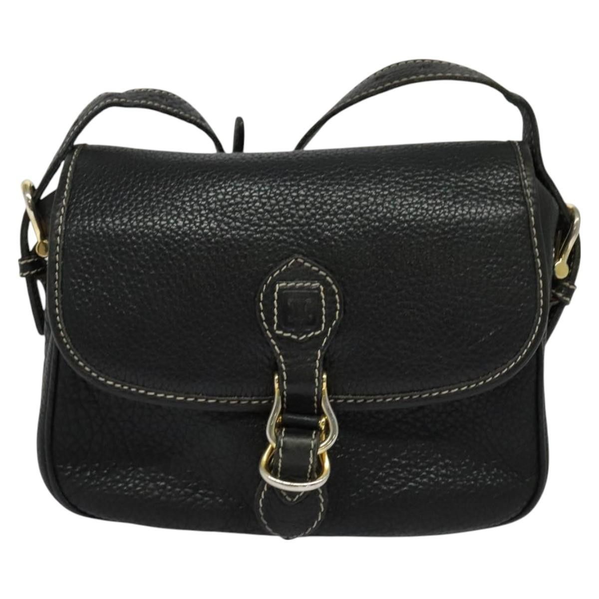 Celine CELINE Shoulder Bag Leather Black Gold Size ONE SIZE - 2 Thumbnail