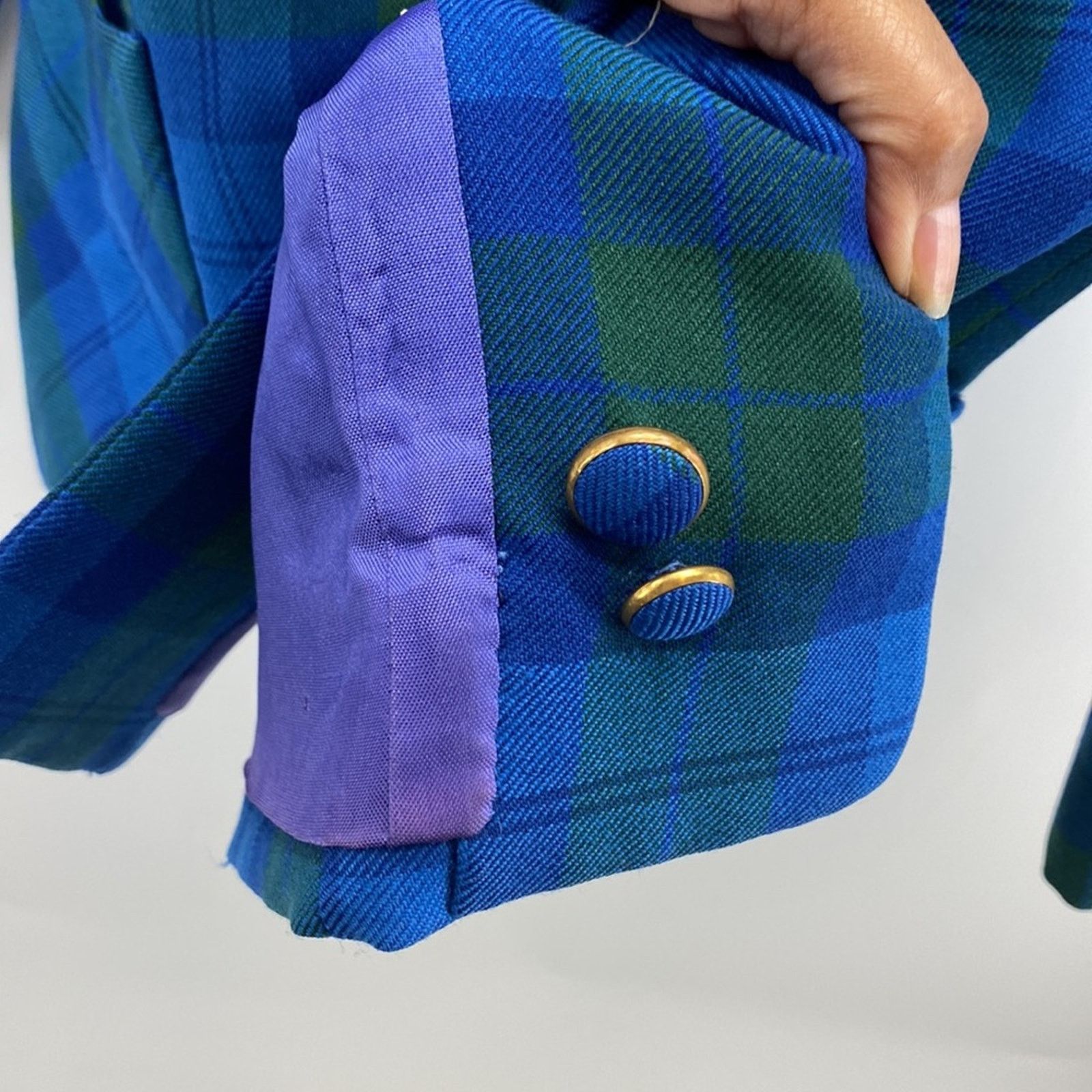 Vintage Vintage Al Jean wool plaid fitted blazer 80s academia size S Size S / US 4 / IT 40 - 8 Thumbnail