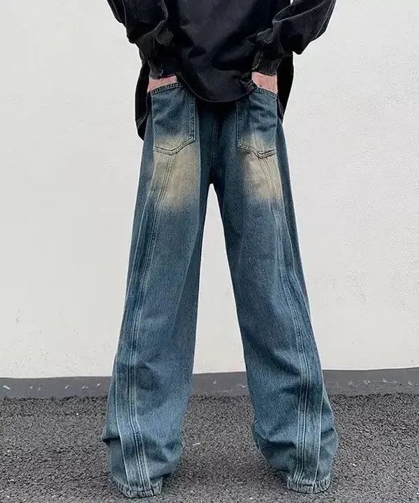 Japanese Brand Midori x Ryou Wide Leg Jeans Baggy Y2k Washed Trousers Size US 31 - 3 Thumbnail