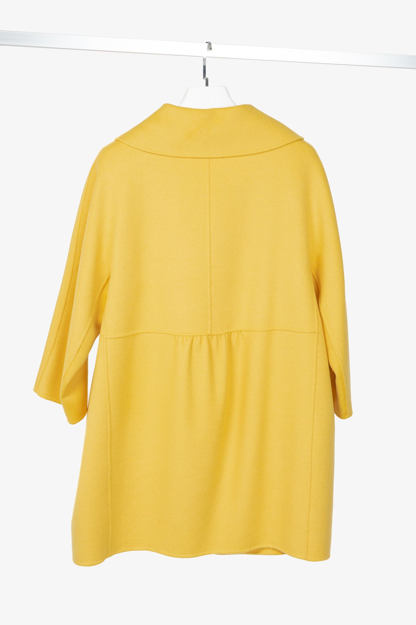 Max Mara Max Mara Studio Yellow Double-Faced Wool Shawl-Collar Coat Size XL / US 12-14 / IT 48-50 - 2 Thumbnail