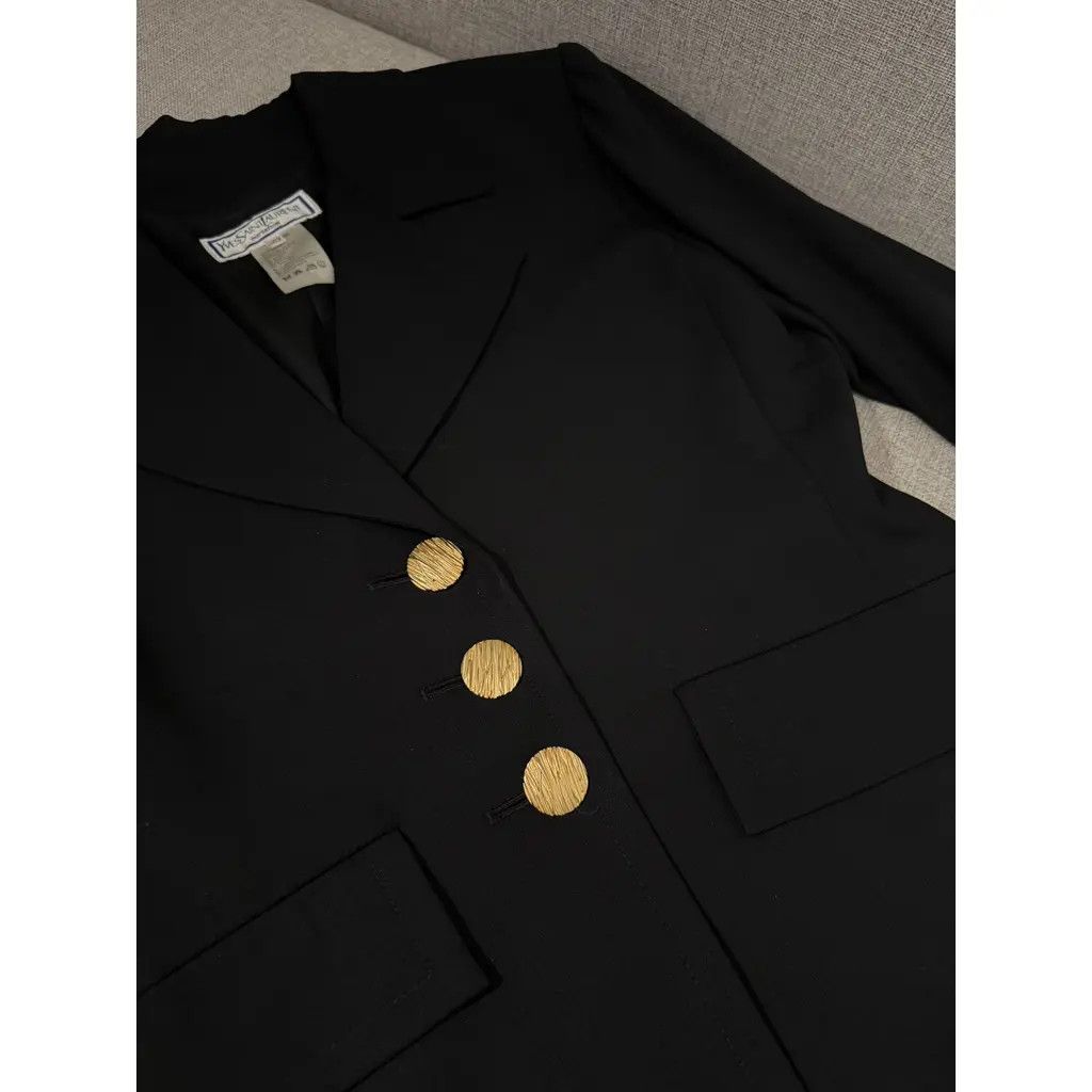 Yves Saint Laurent Yves Saint Laurent Vintage Black Skirt Suit Set Size FR42 Size 30" / US 8 / IT 44 - 5 Thumbnail