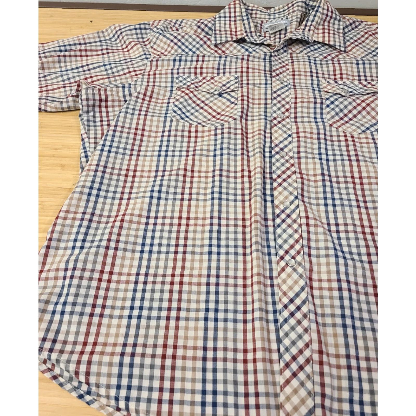 Wrangler Wrangler Wrancher Shirt Plaid Multicolor 2X Big & Tall Mens Short Sleeve Snap Button-Up Collared Shirt Size US XXL / EU 58 / 5 - 3 Thumbnail