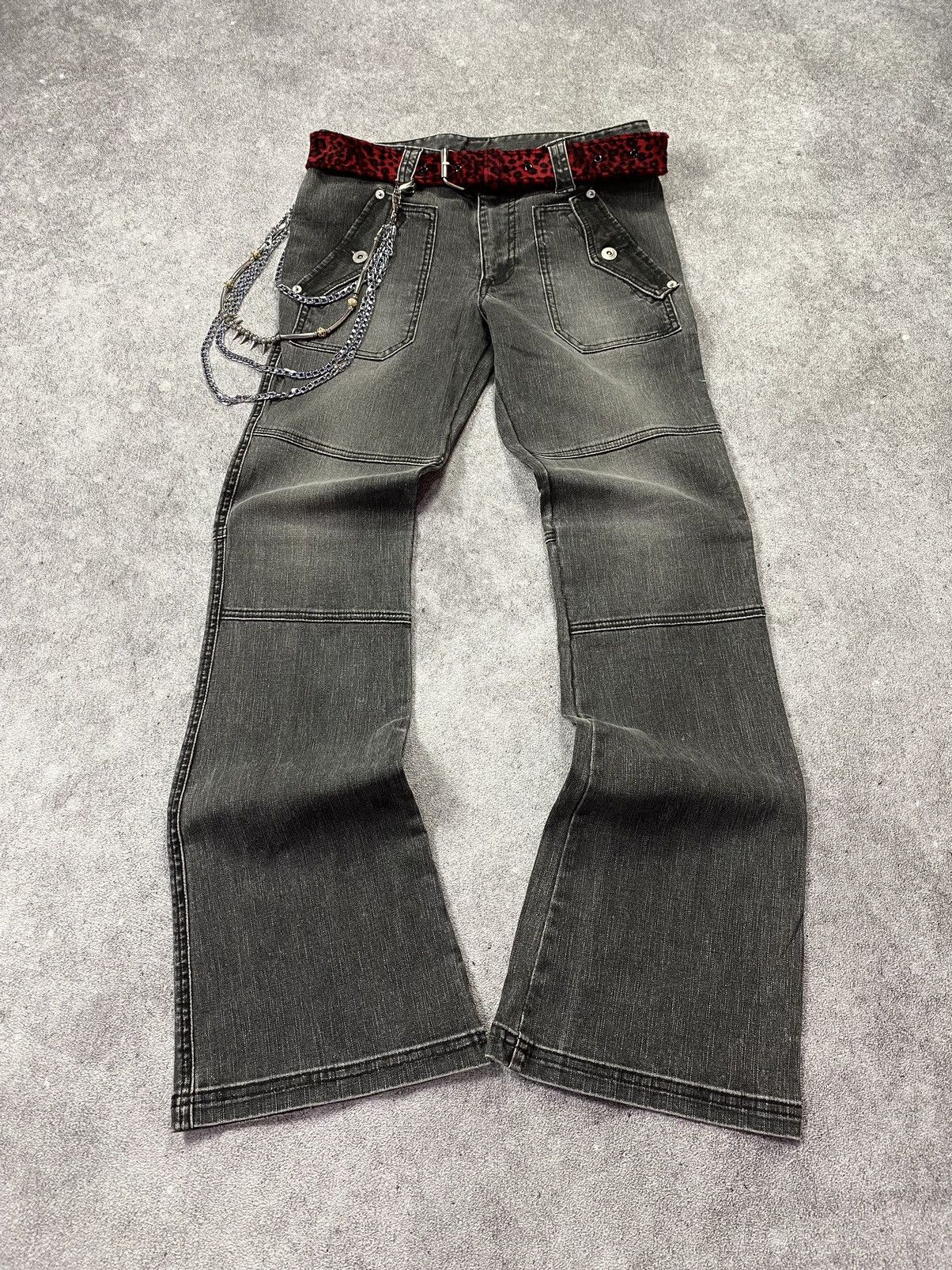2000s Grey Washed Flared Jean