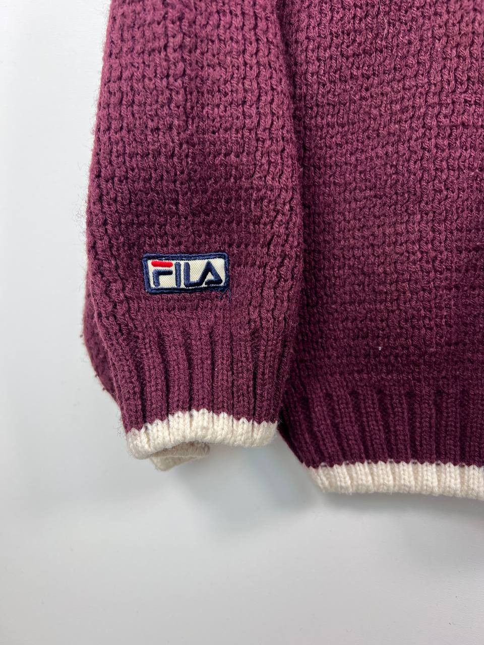 Fila Fila West Ham United Vintage Knit Sweater Claret Crewneck L Size US L / EU 52-54 / 3 - 4 Thumbnail