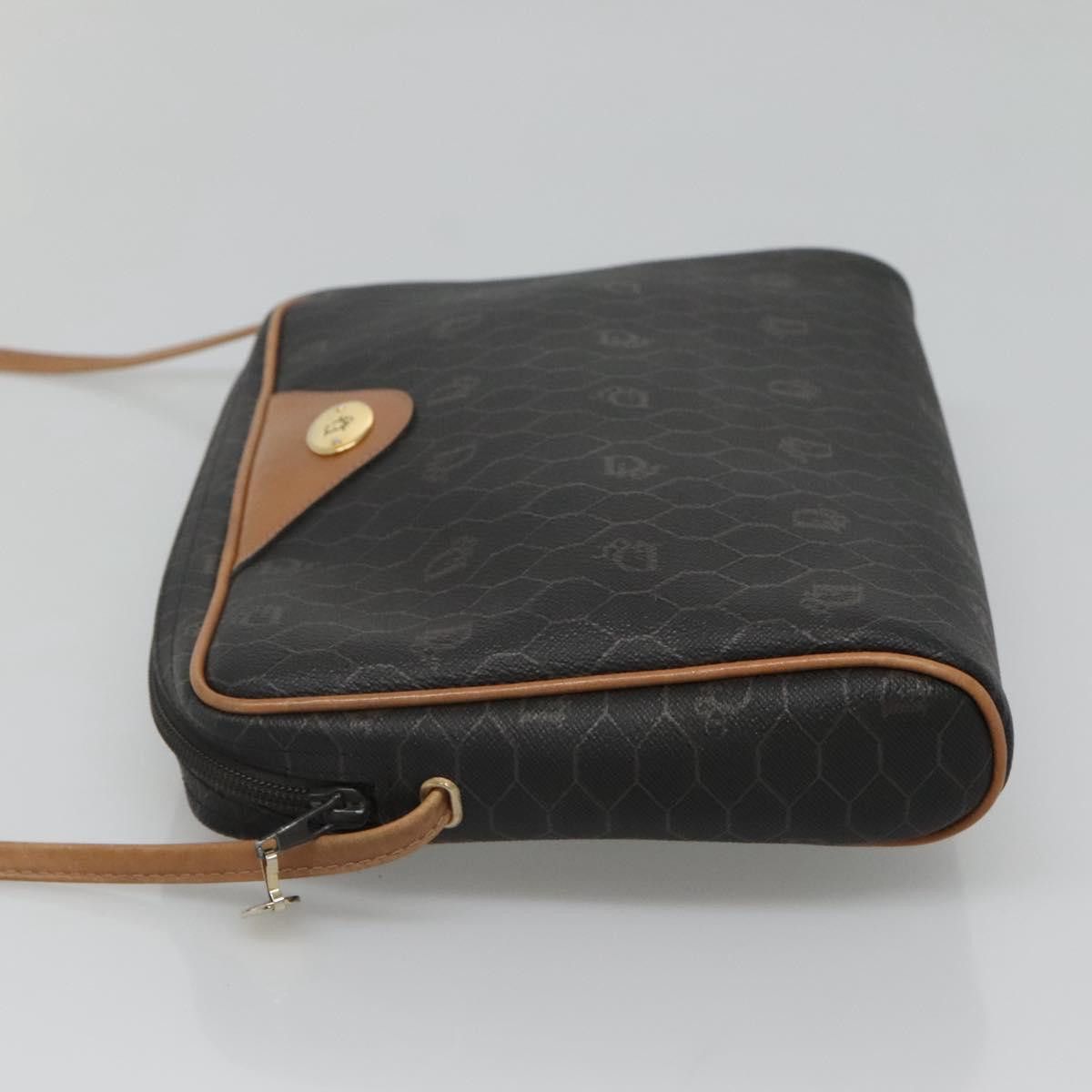 DIOR Honeycomb Canvas Shoulder Bag Black Gold