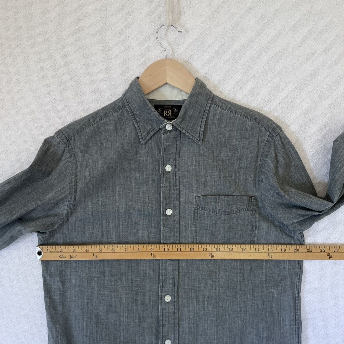 Ralph Lauren RRL Double RL Chambray Grey Cotton Workshirt Button Down Size US S / EU 44-46 / 1 - 8 Thumbnail