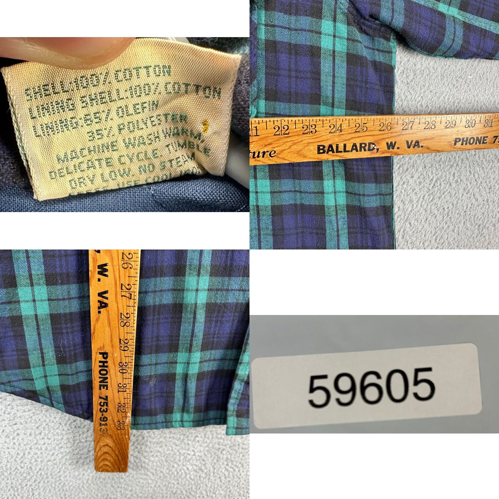 Vintage VINTAGE L.L. Bean Shirt Mens XLT Tall Shacket Thinsulate Plaid Blue Green USA Made Size US XL / EU 56 / 4 - 8 Thumbnail