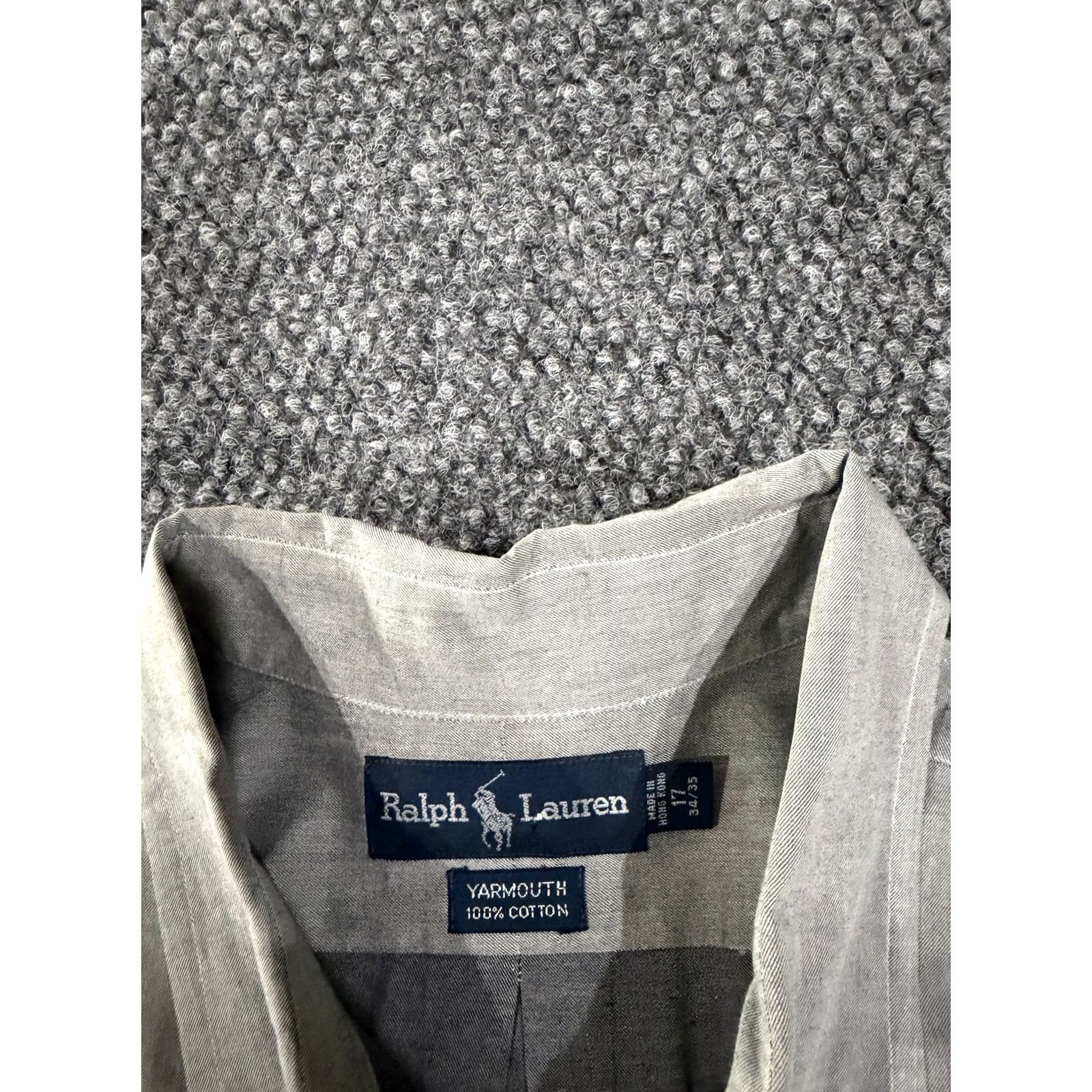 Ralph Lauren Ralph Lauren Dress Shirt Mens 17 Gray Long Sleeve Yarmouth Classic Fit Shirt Boys? Size 46R - 5 Thumbnail