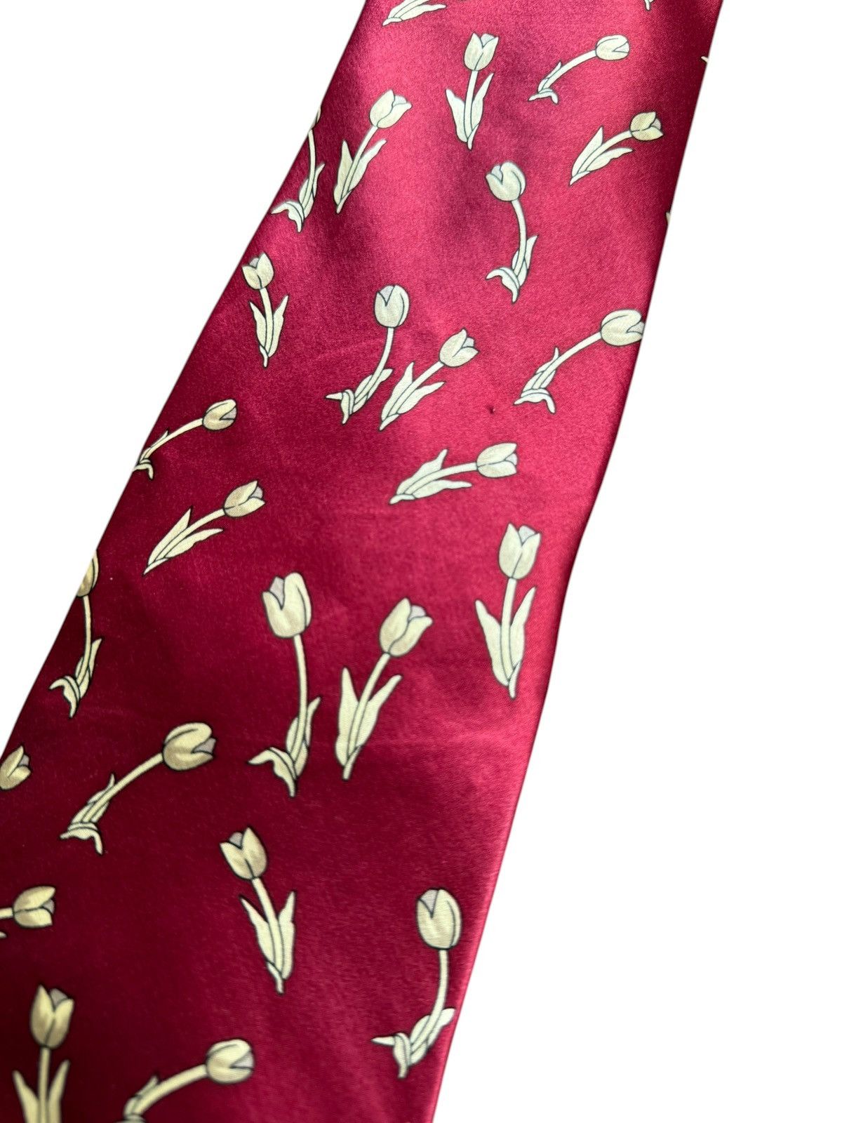 Other KRAVATA KOBAL Vintage Bordeaux Silk Floral Tie Size ONE SIZE - 2 Thumbnail