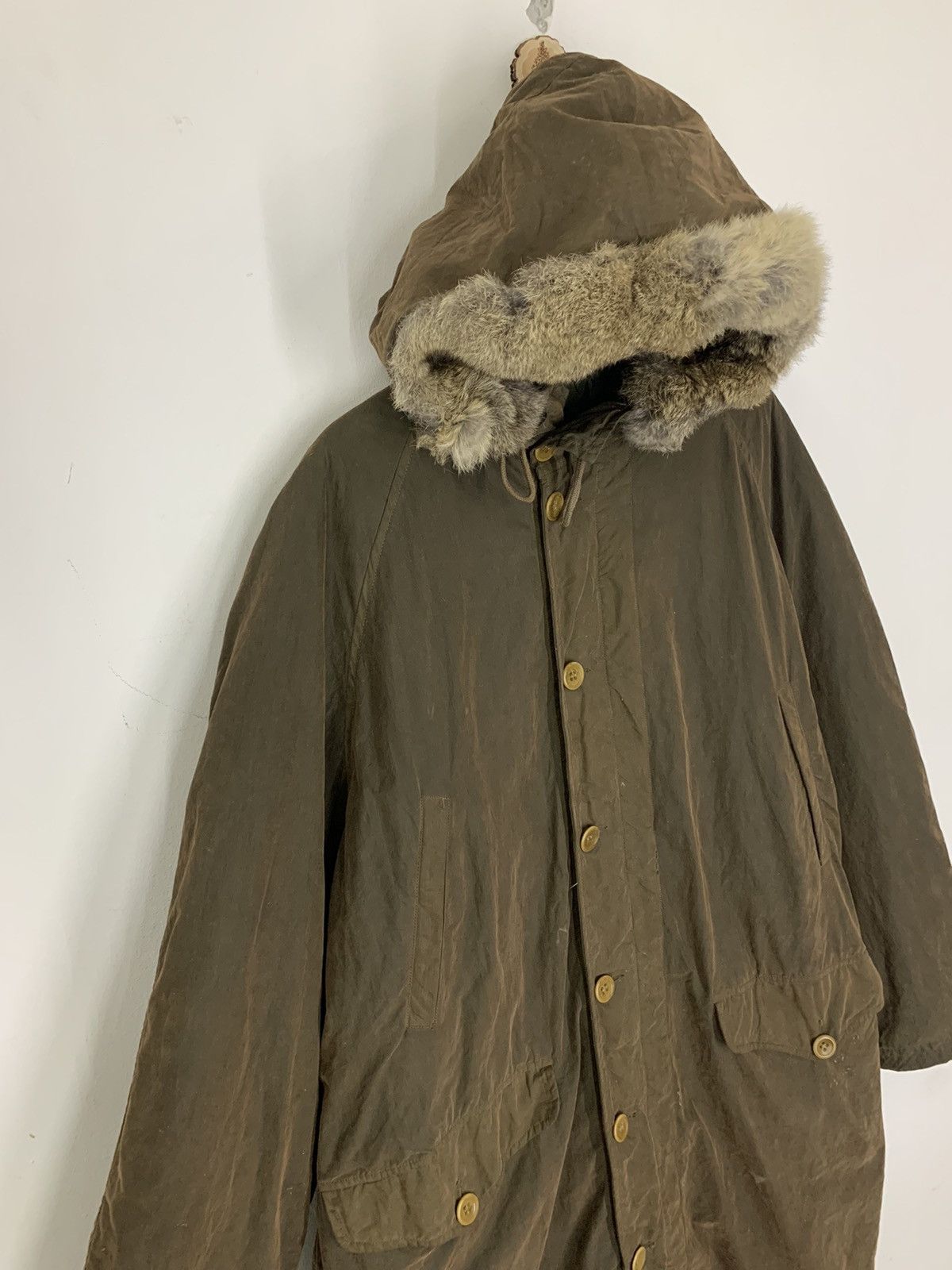 C.P. Company Archive Norge Waxed Puffer Lining Rabbit Fur Hoodie Size US XL / EU 56 / 4 - 3 Thumbnail