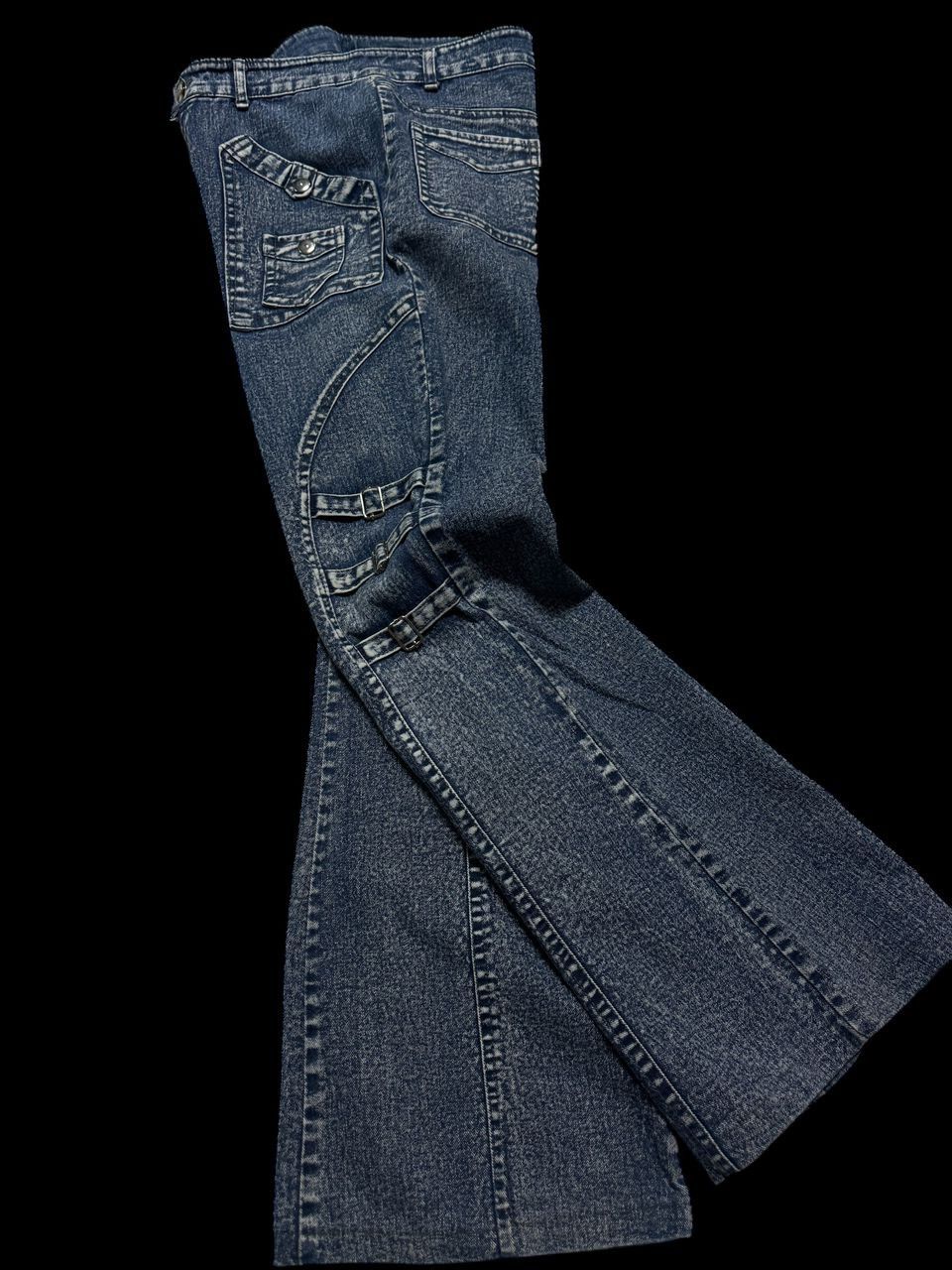 Tornado Mart 💥Bell Bottom💥Vintage Japanede Flared Washed Punk Jeans Size US 27 - 2 Thumbnail