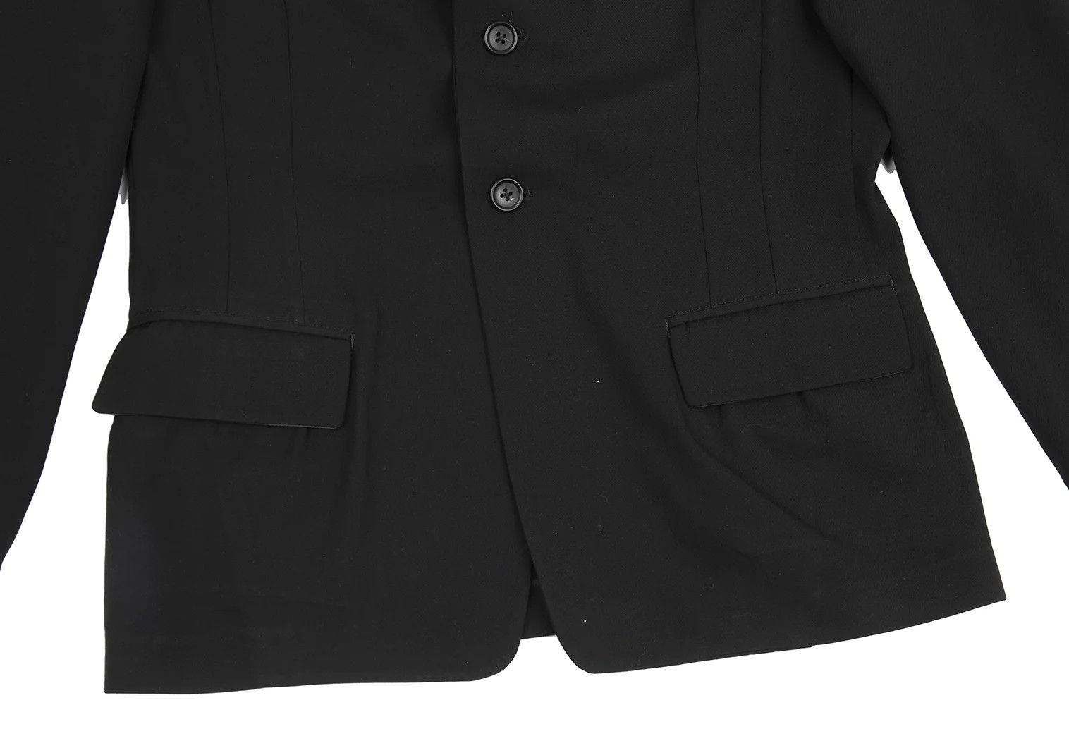 Yohji Yamamoto Yohji Yamamoto Wool Gabardine Jacket Black M Size US M / EU 48-50 / 2 - 8 Thumbnail
